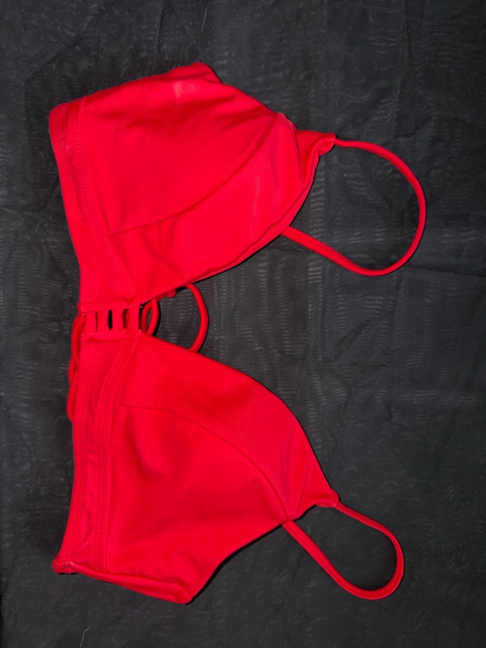 No Boundaries Red Strappy Bikini Top